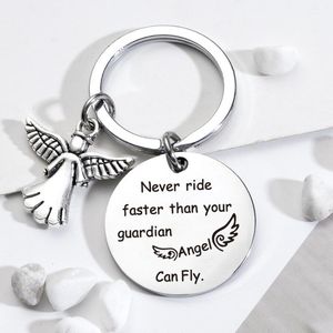 Keychains European And American DIY Accessories Guardian Angel Lover Couple Safe Driving Pendant Key Chain Bag Ornament