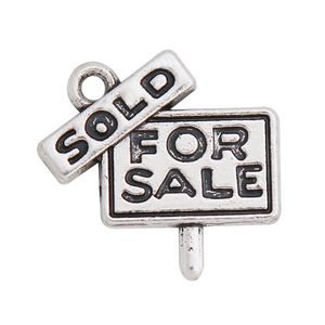 Antique Silver Color Alloy Sold For Sale Letter Charms Metal Alphabet Charms wholesale 19*20mm 50pcs