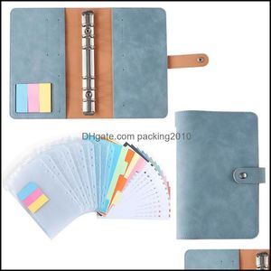 Libro Er Prodotti per l'archiviazione Materiale scolastico per ufficio Business Industrial A6 Pu Leather Notebook a fogli mobili Bi Dhtc2