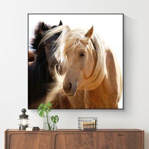 Nordisk natur Wild Horse Animal Scandinavian Canvas Målningsaffischer och skriver ut Cuadros väggkonst Bild för vardagsrumsdekor