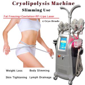 신체 슬리밍 냉동유 분해 지방 동결 다기능 사용 기계 cryotherapy 4 헤드 진공 치료 RF 피부 강화