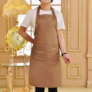 Adjustable Bib Apron Waterproof Stain-Resistant with Two Pockets Kitchen Chef Baking Cooking BBQ Apron Equipment Accessories CCE13657