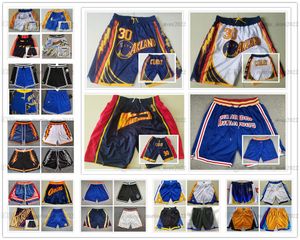 2022 The Finals City Black 75th Blue Stephen Curry Basketball 30 Shorts Klay Thompson 1995-96 Just Don Wear Sports Pant Pocket Zipper Men Team Short Navy Poole Pants