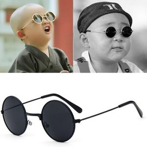 Metal Black Round Kids Glasses Sun Glasses Little Girl menino menino bebê copos Goggles UV400 Meninho de rosto para 2 6 Idade 220705