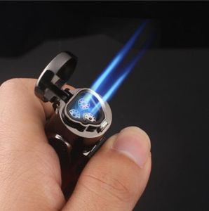 Triple Jet Torch Lighter Butane Refillable Cigar Puncher Windproof Cigarette Lighters for Smoking Pipe Bongs