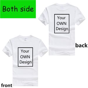 Din egen design för två sidor /bildanpassade män och kvinnor DIY T-shirt Kort ärm Casual T-shirt 13 Färger FC001 220609