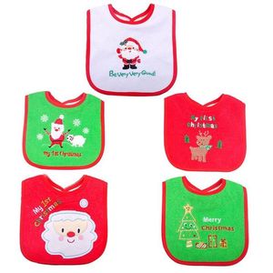 Bebek Noel Deseni Bibs Öğle Yemeği Bibs Erkek Kızlar Bebekler Karikatür Kılıç Çocuklar İçin Kendi Kendine Bakım Suy geçirmez Tükürük Havlu