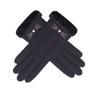 Cinco dedos luvas mulheres luvas de inverno luva gótico emo acessórios aquecidos lace cashmere guantes calefactable invierno mujer # t1p