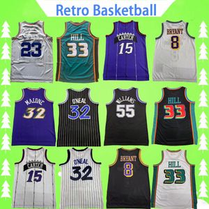 1994 1995 1996 1997 1998 1999 Tüm Retro Basketbol formaları 98 99 #23 Vintage klasik Yıldız tişörtleri kolsuz HILL Top O NEAL ONEAL BRYANT CARTER MALONE WILLIAMS Yelek