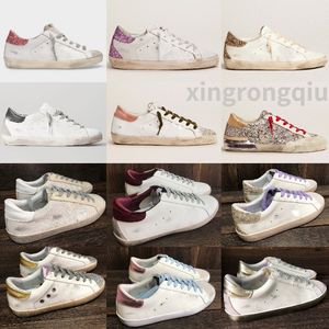 Projektant Sneaker Golden Super Star Trainer Women Buty Casual Buty cekinowe białe biel brudne but