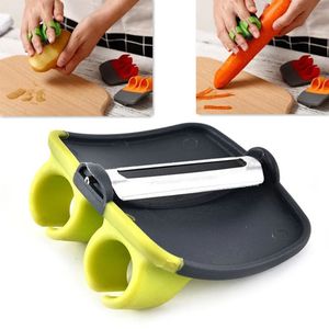 Fruit Peeler Tools Rostfritt blad Citron Grapefrukt Fruktskivare Double Fingers Opener Cutter Snabbt Stripping Kitchen Gadgets