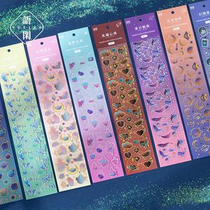 Gift Wrap 2Pcs Creative Cute Ins Style Bronzing Butterfly Whale Laser Stickers Hangmade With Love DIY Decorative Collage Material StickerGif