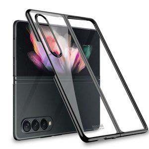 Fall f￶r Samsung Galaxy Z Fold4 Fold 4 5G Luxury Plating Phantom Transparent Protective Cover