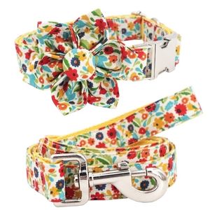 Floral Girl Flowerdog Bowtie Collar for Big Small Dog Gift Y200515