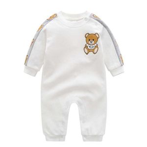 Hot Fashion Print Bear Romper 100% Bomull Nyfödda Pyjamas Mjuka Bekväma Baby Jumpsuits 0-24m
