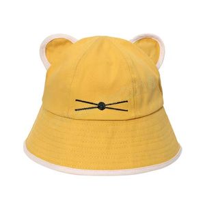 Cute Cartoon Cat Ears Women Bucket Hat Summer Outdoor Sun Hats Ladies Girls Panama Cap