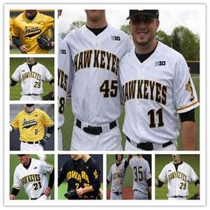 XFLSP College Baseball Jersey Iowa Hawkeyes Mężczyzna Kobiet Młodzież Zszył dowolną nazwę i dowolną Nmber Mix Order Vintage