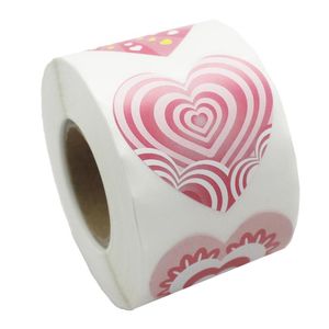 Gift Wrap Roll Heart Decals Adhesive Sticker Colorful Packing Stickers för Diygift