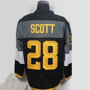 VipCeoMit # 28 John Scott 2016 All Star # 19 Jonathan Toews Maglia da hockey su ghiaccio vuota con ricamo cucito da uomo Nero Bianco con toppa C