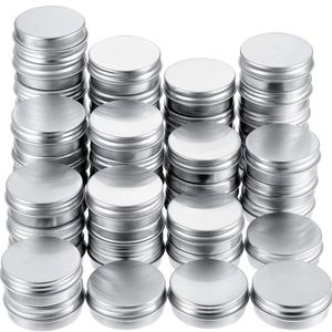 Round Silver Aluminum Cans Metal Tin Storage Bottle Candle Jar Containers with Screw Lids for Cosmetic Lip Balm