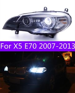 X5ヘッドライトのカースタイリングヘッドランプ2007-2013 E70エンジェルアイヘッドライトLED DRL信号ランプHID BIキセノンオートアクセサリー