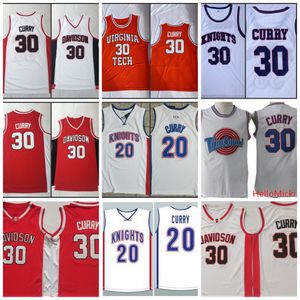 NCAA Dell Curry Jersey Stephen 30 Curry Koszulki Davidson Wildcats Movie Space Soul Swingman Virginia Tech CHARLOTTE CHRISTIAN HIGH SCHOOL KNIGHTS KOSZYKÓWKA Odzież