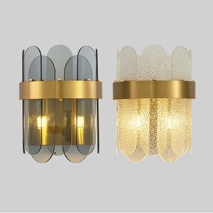 Nordic postmodern glass wall lamps simple living room background wall light bedroom bedside lamp hotel home decor lighting fixtures