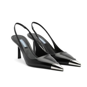 Kvinnors designer sandaler glider sommaren hög klackar skor pekade tå mode sandal tofflor
