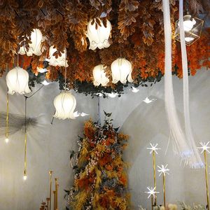 Decorative Flowers & Wreaths 10 Umbrella Shaped Lily Of The Valley Flower Hanging Lamp Wedding Decoration Chandelier Party Props Decor Home