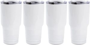 Sublimation Tumbler Blanks 30 OZ White Stainless Steel Coffee Travel Tumbler Car Cups with Lid Sublimation Mugs Cups 0425