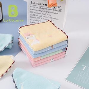 Towel Curbblan 3pcs Boy Girl Cute Print 6 Layers Cotton Yarn Handkerchiefs Water Absorption Towels Kids 25x25cm In Stock