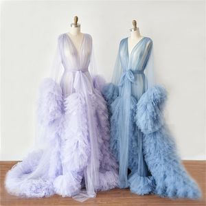 Robô de maternidade de alta qualidade para sessão de fotos para fotos personalizadas de tule de tule vestidos de maternidade Tulle Maternity vestido de maternidade 210319