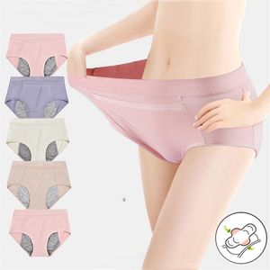 Drop 5Pcs/lot Leak Proof Menstrual Period Panties Women Underwear Physiological Pants Breathable Cotton Ladies Briefs 220425