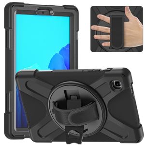 الحالات اللوحي لـ Samsung Tab A7 Lite 8.7 T220 مع 360 درجة من Kickstand Design Design Strockproof Anti Fall Sover Cover Cofty Strap