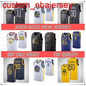 Мужчины 2021 Jersey11 Klay Thompson30 Стивен Curryjersey Баскетбол Джерси Полный сшитый для мужских