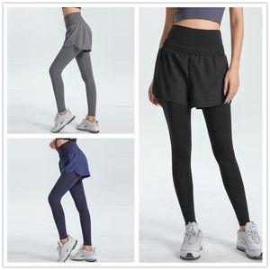 Leggings con gonna da donna Gonna capri con tasche Yoga Calzamaglia attiva Pantaloni Golf Tennis Allenamento Skort