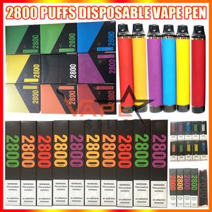 Puff Flex 2800 Puffs Disposable Vape Pen E Cigarette Kit With 1500mAh Battery 10ml Pod Cartridge Big Vaping Kit VS Air Bar Box