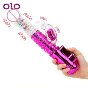 Olo Big Dildo Vibrators Transfer Beads 360度回転avウサギVibratror Gスポット膣クリトリスマッサージセクシーなおもちゃ