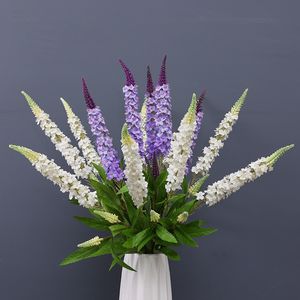 Fiore di Seta Artificiale Delicato Ramo di Lavanda Casa Tavolo Ornamento Flores Per Matrimonio Fai da Te Bouquet Bianco Viola Rosa Blu 10 Pz