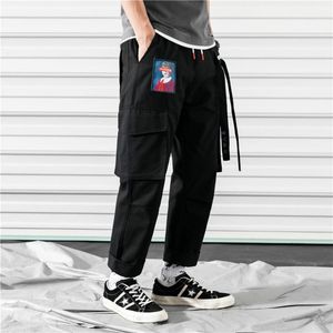 Men's Pants ZK 2022 Pockets Cargo Harem Mens Casual Joggers Baggy RIbbon Tactical Trousers Harajuku Streetwear Hip Hop