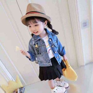 2020 New Autumn Item Girl Embroidery Flower Jeans Jacket Denim Jacket J220718