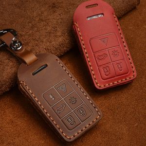 Wholesale volvo car remote resale online - Leather Car Key Case Cover for Volvo S80L S60L V40 S60 V60 XC60 S80 Remote Key Case Shell Covers