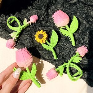 New Tulip Girasole Artigli per capelli Clip per capelli dolci per le donne Ragazze Forcine per capelli Coda di cavallo coreana Clip per artigli Copricapo Accessori per capelli