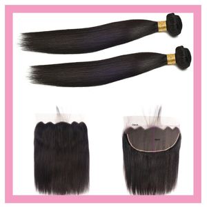 Frontal do laço humano cru indiano 13x6 frontal com pacotes Silky Remy reta parte natural da parte natural 10-30inch