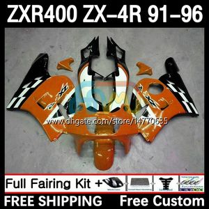 Karosserie-Kit für KAWASAKI NINJA ZXR-400 ZX 4R Verkleidung ZXR 400 CC 400CC Verkleidung 12DH.100 ZX-4R ZXR400 91 92 93 94 95 96 ZX4R 1991 1992 1993 1994 1995 1996 Karosserie schwarz orange