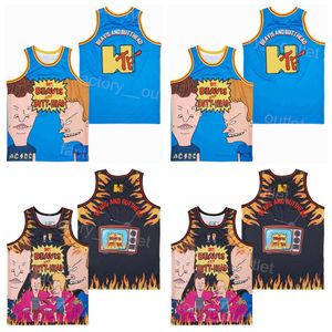 Film Pallacanestro Film Beavis and Butt-Head Jersey Do America The House Down 1996 Per gli appassionati di sport Squadra Blu Nero Tutto cucito Hip Hop College University Traspirante