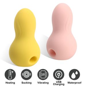 9cm Sexyyy Amendone Aquecida Vibrador de Sucção para Mulheres CLITORES DE SUCTO MENOS Plug Plug Anal Contas Dildo Feminino Masturbador Erotic Sexy Toy