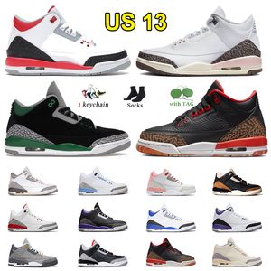 US 13 Jumpman 3 Women Mens Basketball Shoes Fragment Neapolitan Dark Mocha Eminem x Shady Muslin Kumquat Dark Iris Desert Black Cement Sport Trainers Sneakers