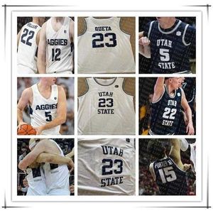 XFLSP 2020 Баскетбол College Basketball Utah State Aggies Jerseys Sam Merrill Alphonso Anderson Abel Porter Neemias Queta Diogo Brito Bean Men 4XL Custom