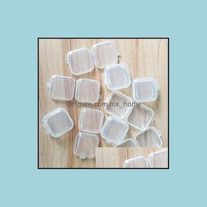 Mixed Sizes Square Empty Mini Clear Plastic Storage Containers Box Case With Lids Small Jewelry Earplugs Drop Delivery 2021 Other Home Org